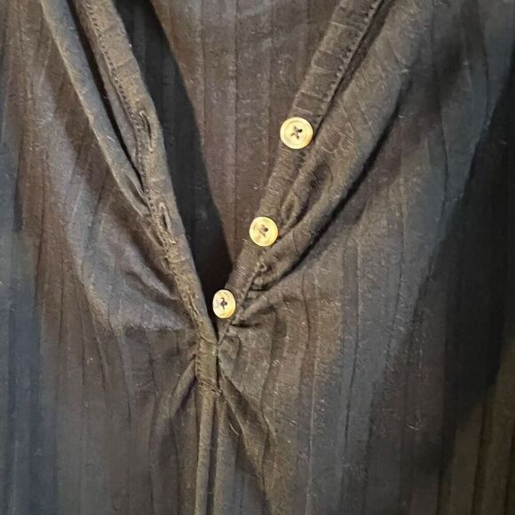 Torrid Women 1X Ribbed One Piece Bodysuit Black Short Sleeve Button Neck Stretch - Picture 5 of 8